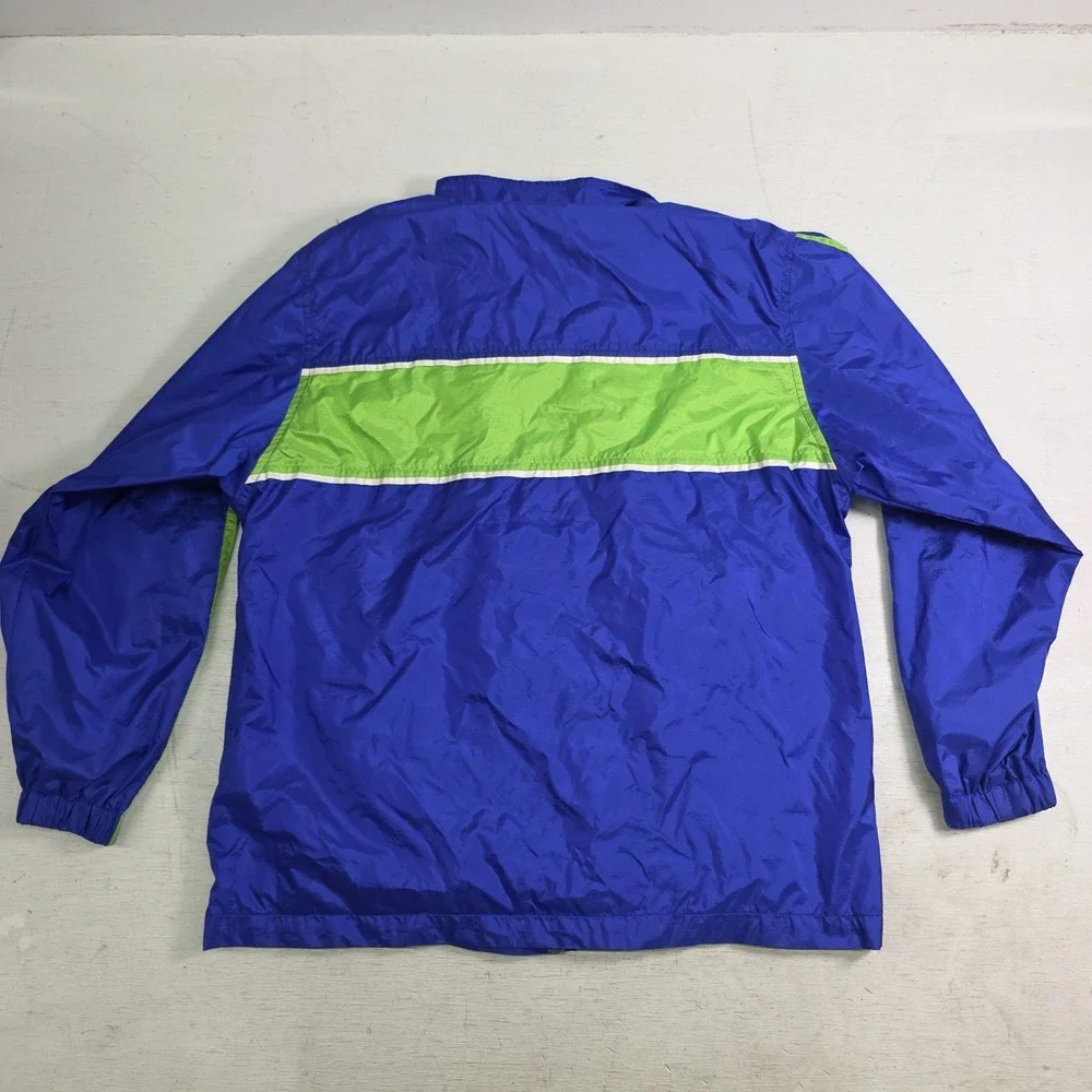 Vintage Adidas Track Jacket 3 Stripes Logo Green Blue‎ Colorblock Lined Youth XL